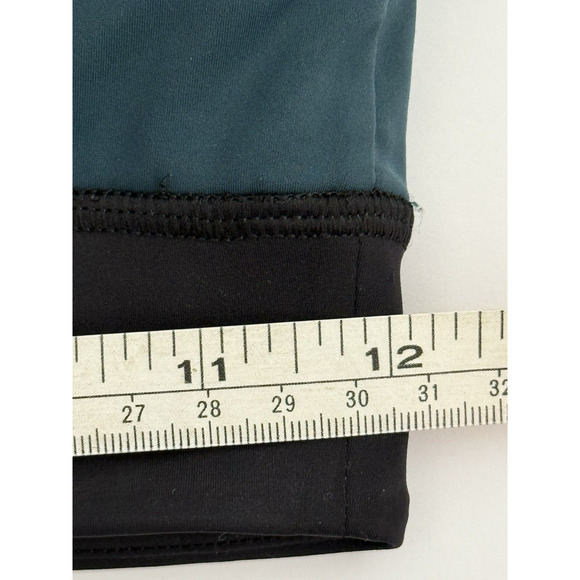 Lululemon RUN THE DAY Sports Bra With Peek-A-Boo Mesh Submarine Green/Black Sz 4 - Picture 12 of 12